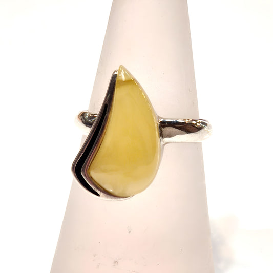 Butterscotch Amber Flame Ring