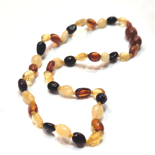 Multicolour Baltic Amber Bead Necklace