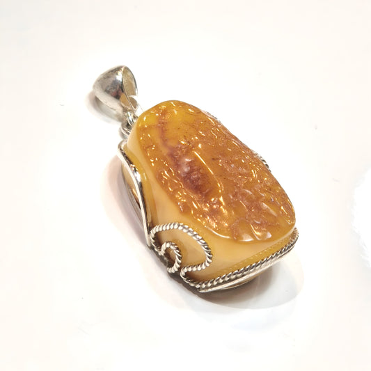 Raw Butterscotch Amber Pendant