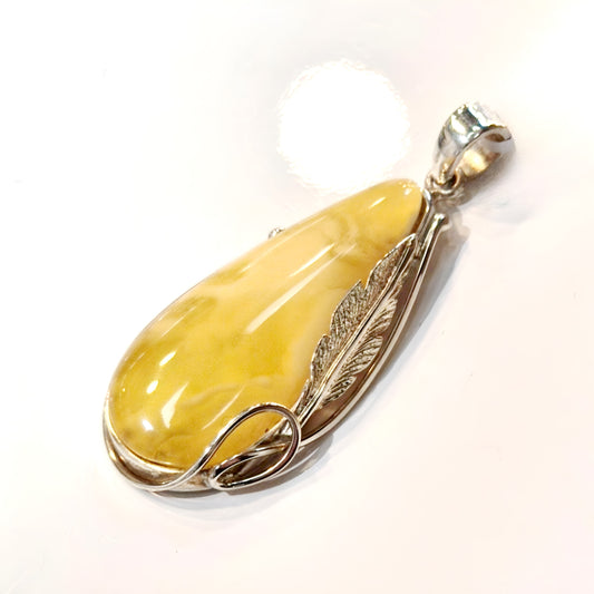 Feather Touch Butterscotch Amber Pendant