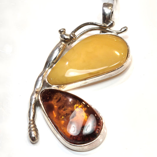 Baltic Amber Butterfly Pendant