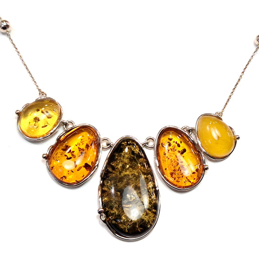 Multi-coloured Baltic Amber Statement Necklace
