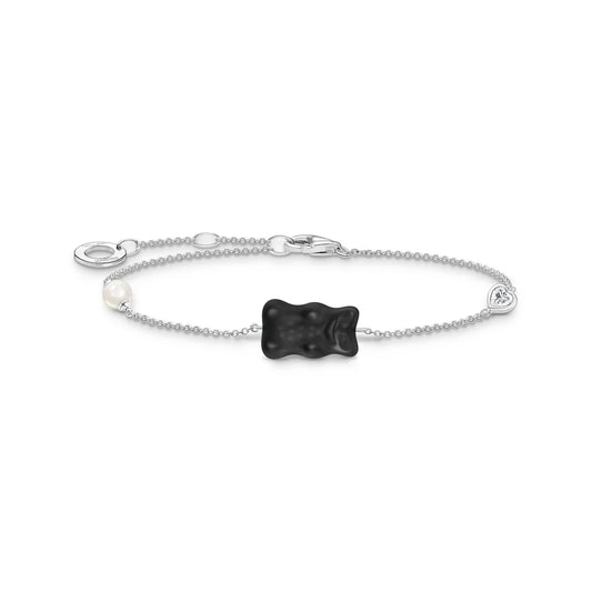 Bracelet w/ Black Goldbear, FW Pearl & Zirconia