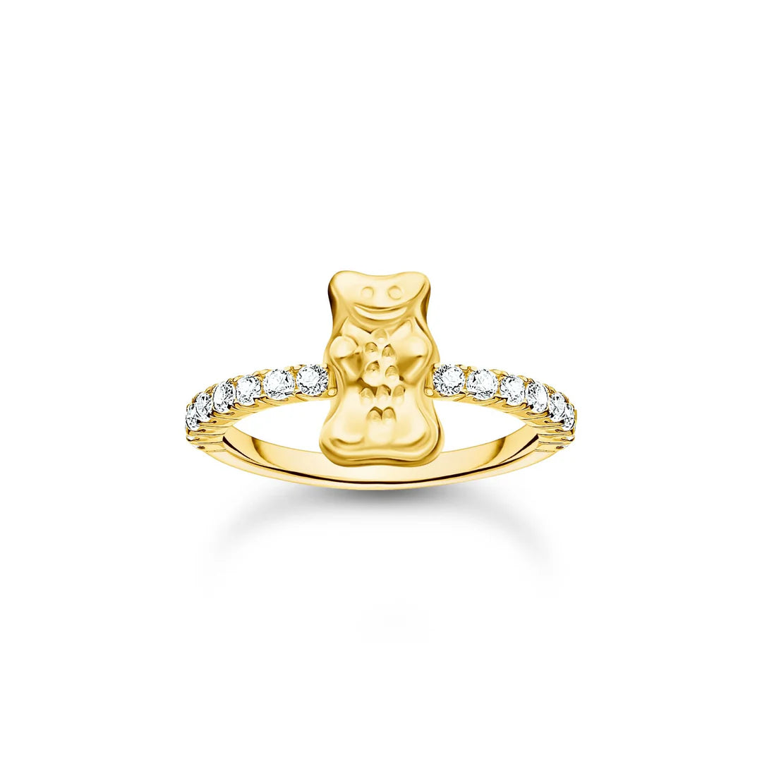 Ring with Goldbear Gold Haribo and Zirconia
