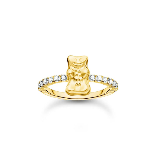 Ring with Goldbear Gold Haribo and Zirconia