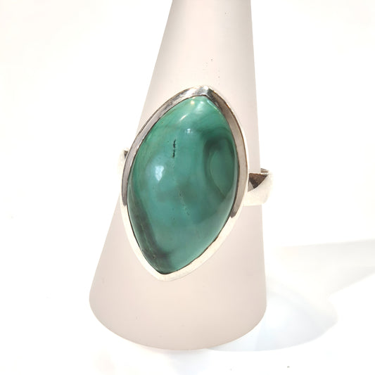 Green Malachite Ring - Marquise