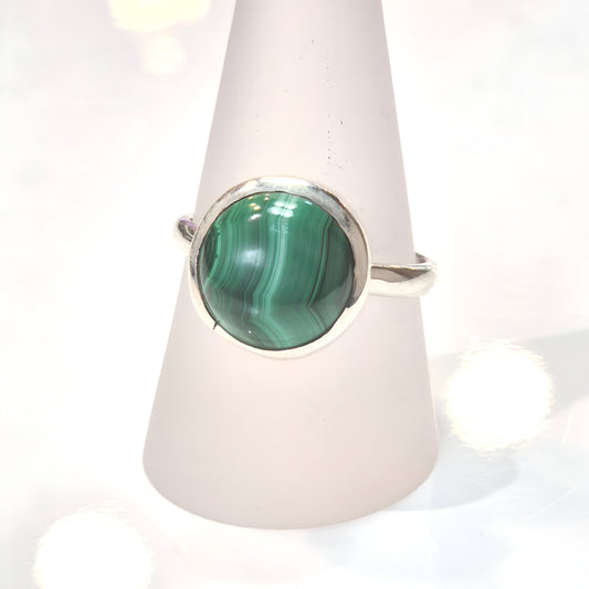 Green Malachite Ring - Round
