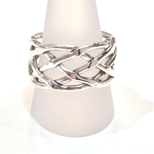 Open Weave Sterling Silver Band