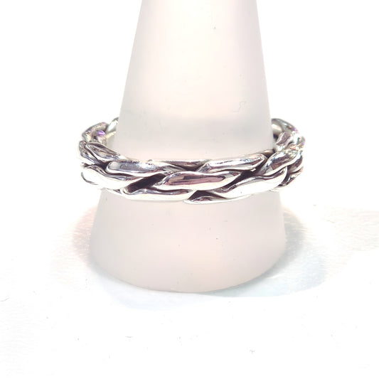 Chunky Woven Sterling Silver Band
