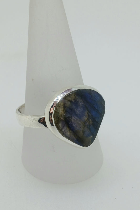 Labrodorite Sterling Silver Ring - Teardrop