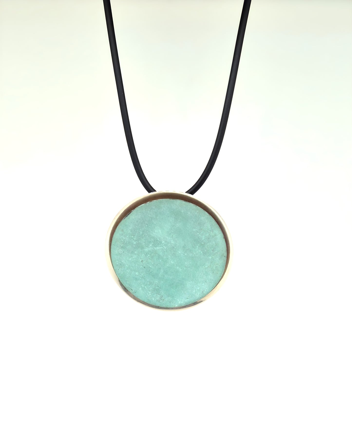 Turquoise Patina Round Pendant