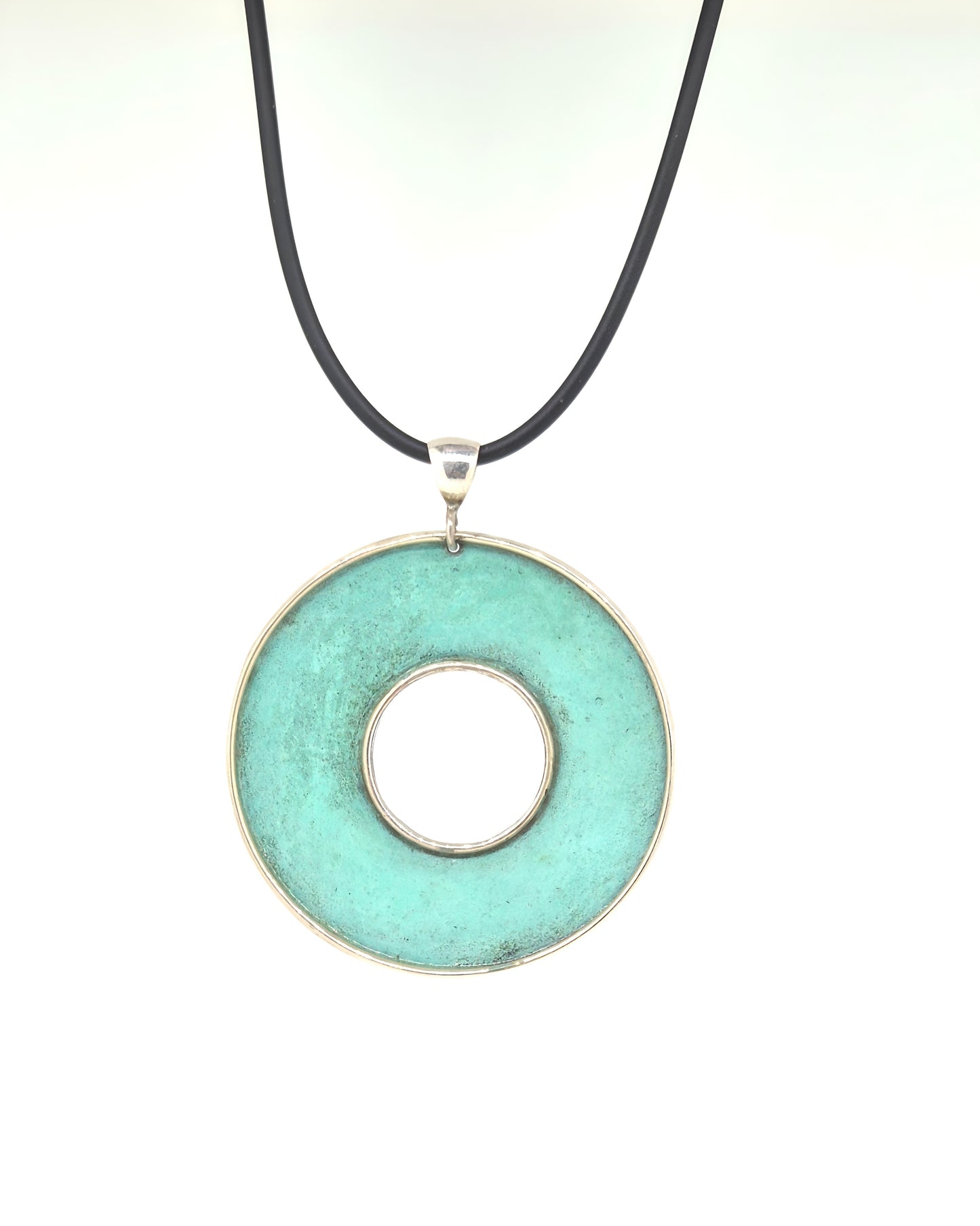 Turquoise Patina Circle Pendant