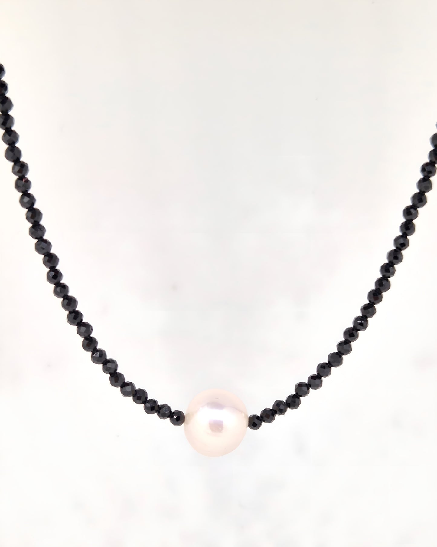 Black Spinel & Freshwater Pearl Necklace