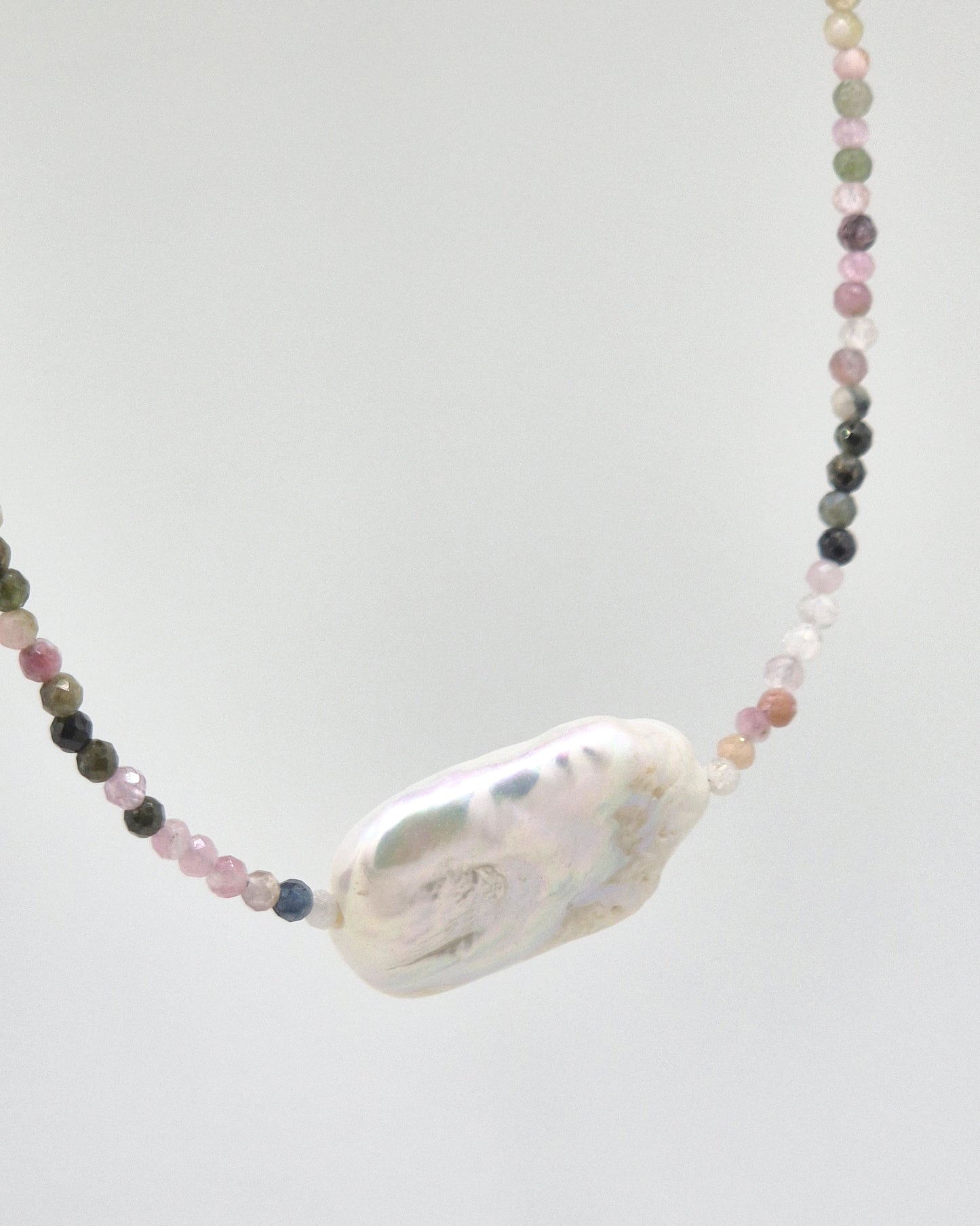 Natural Gemstone & Pearl Necklace
