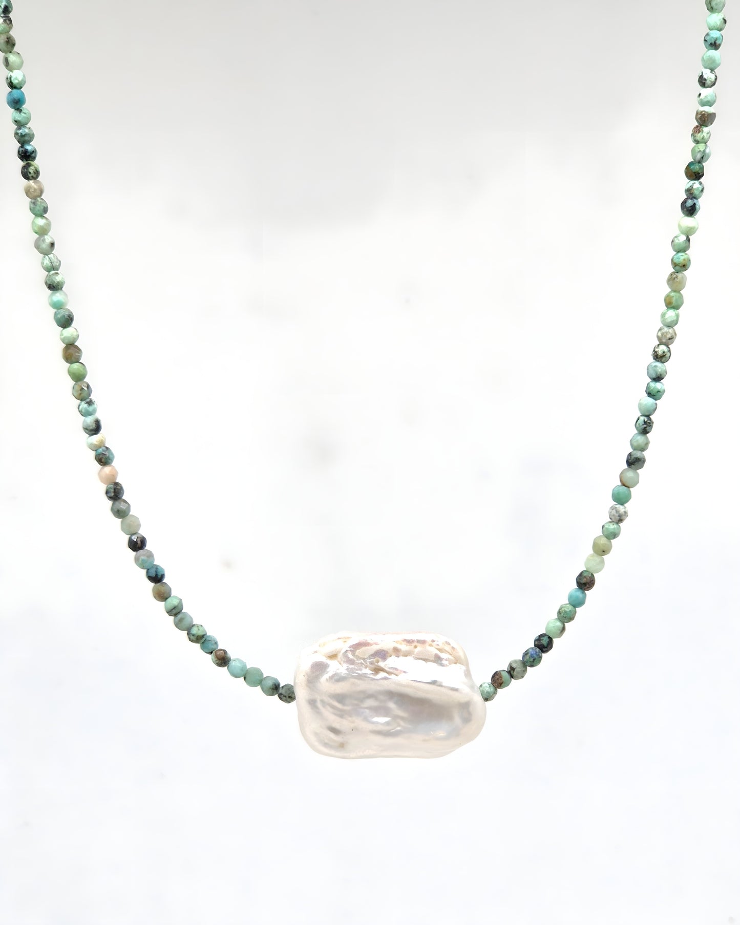 Natural Gemstone & Pearl Necklace