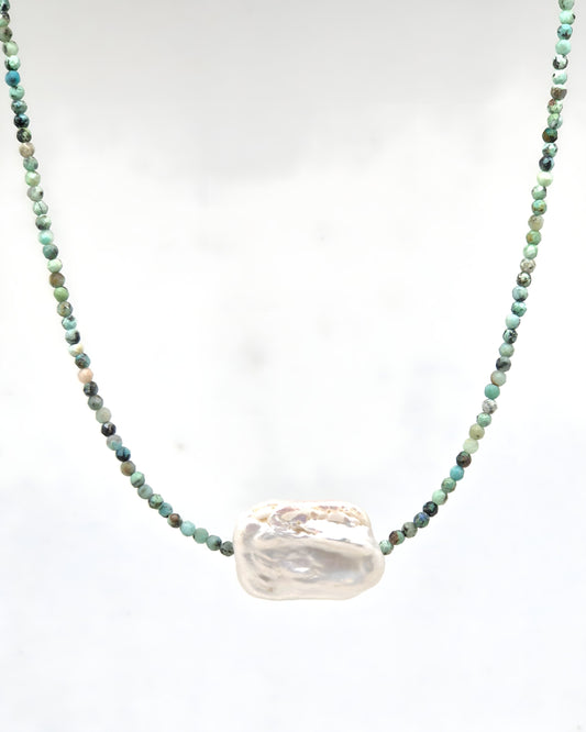 Natural Gemstone & Pearl Necklace