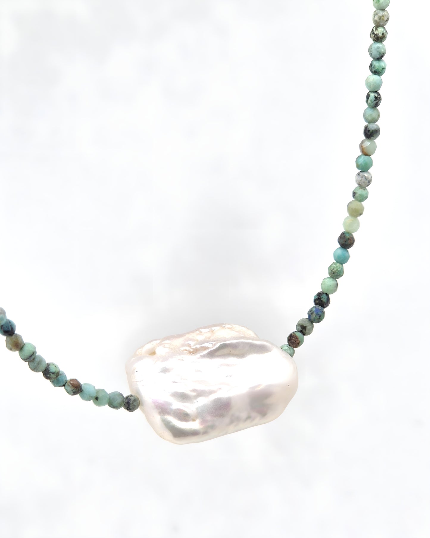 Natural Gemstone & Pearl Necklace