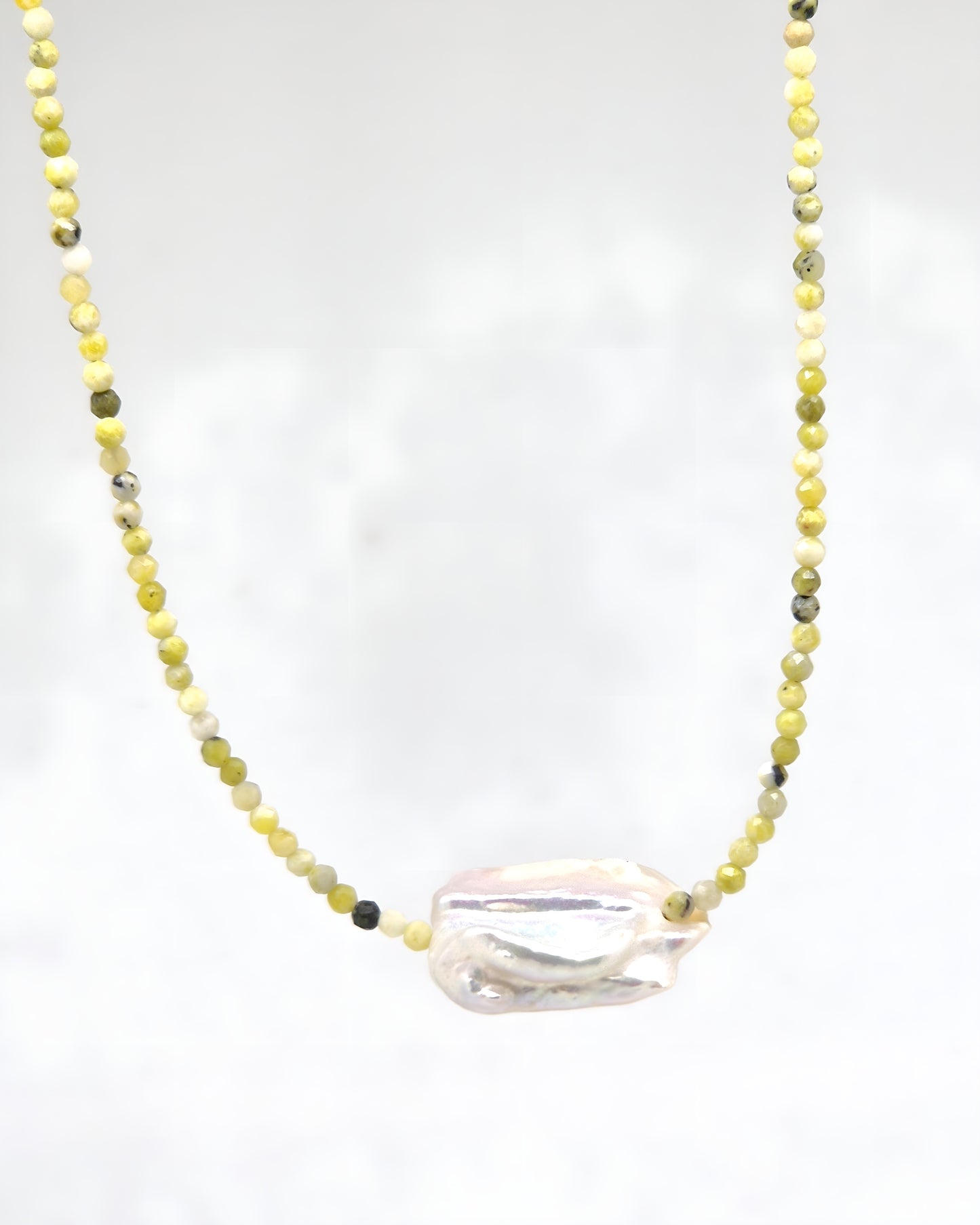 Natural Gemstone & Pearl Necklace