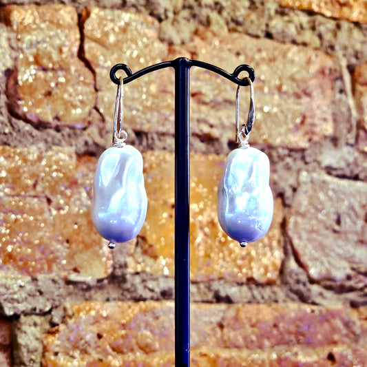 Baroque Style Shell Drop Earrings