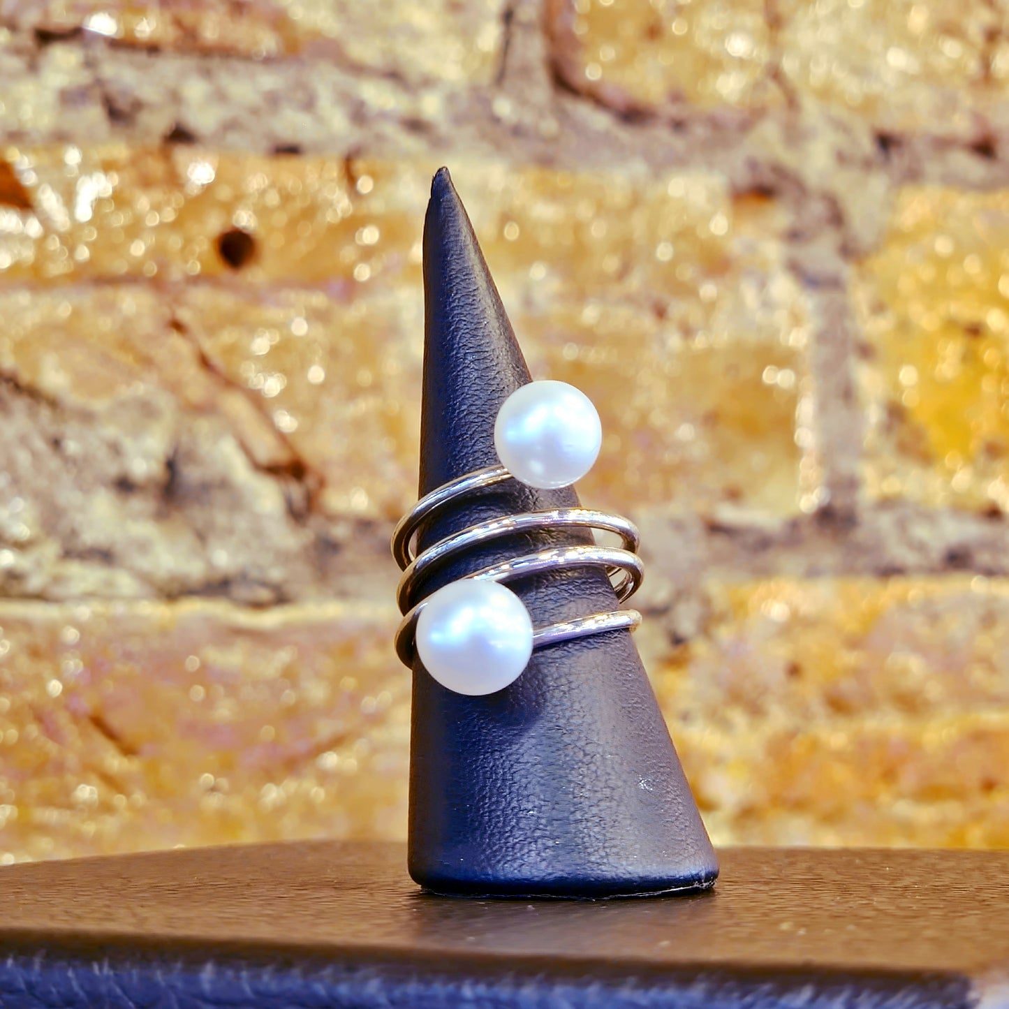Double Freshwater Pearl Wrap Ring