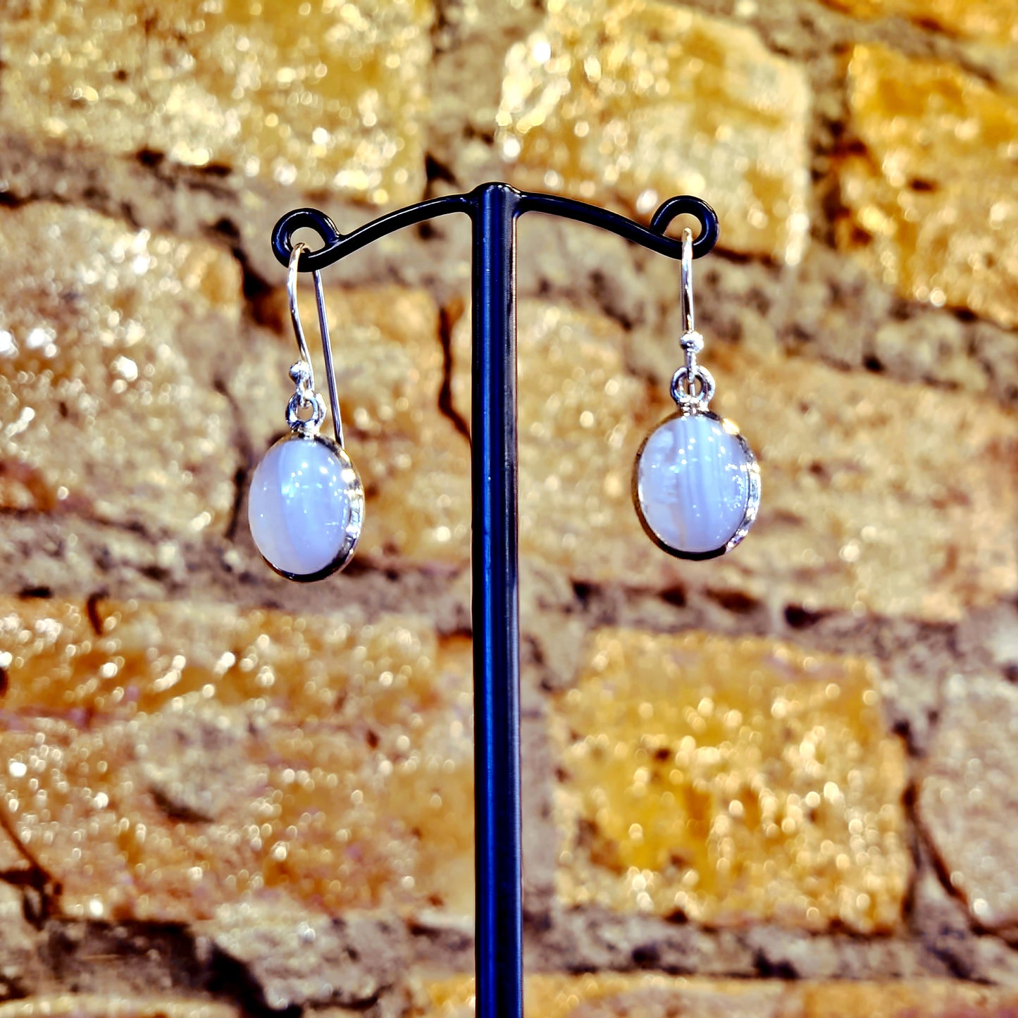 Blue Lace Agate Drop Earrings