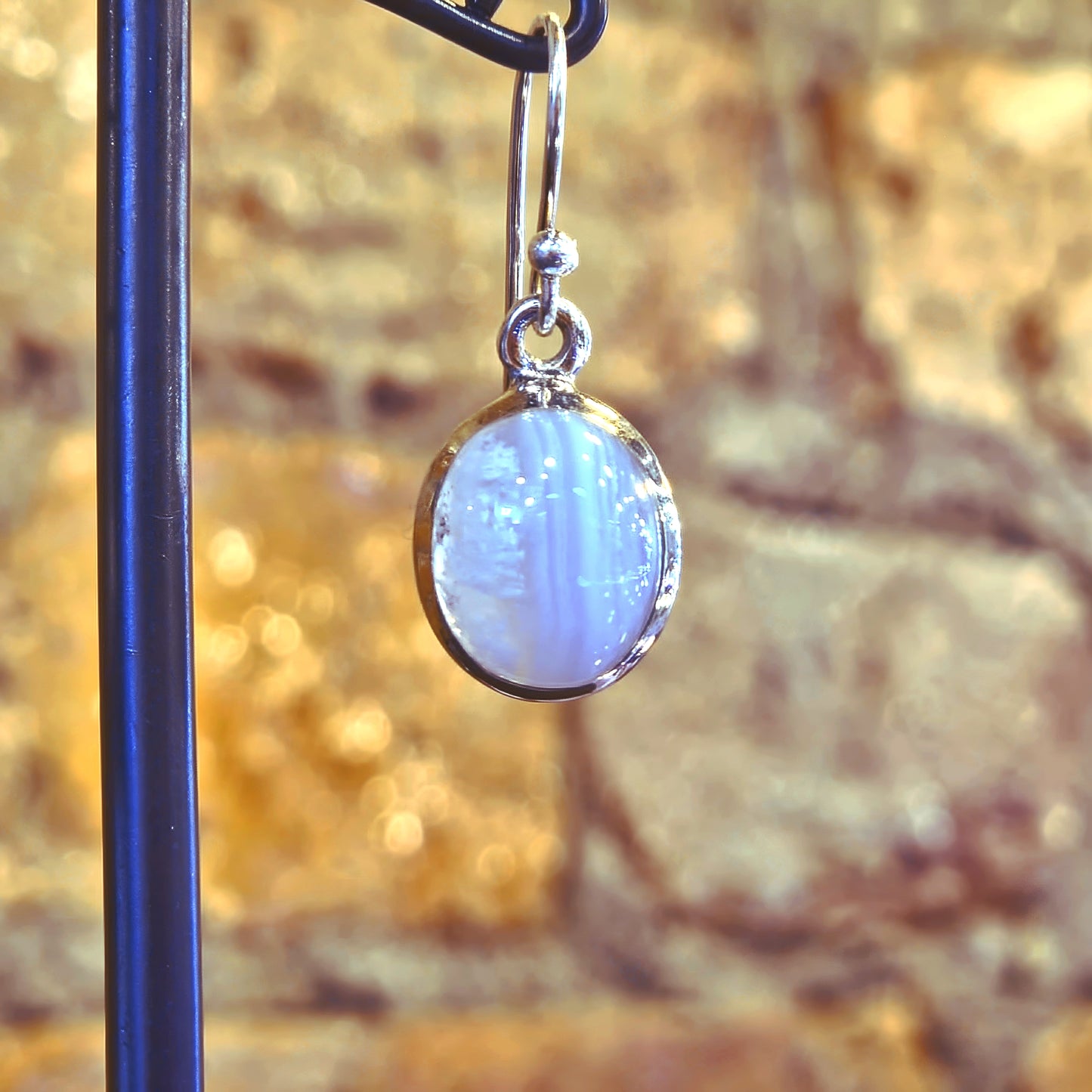 Blue Lace Agate Drop Earrings