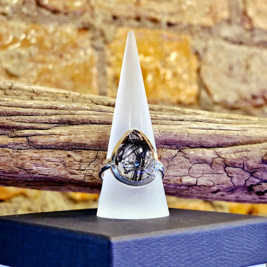 Black Rutilated Quartz Ring