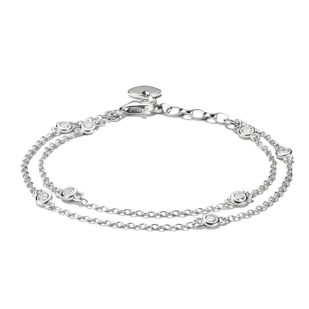 Bracelet with Zirconia Double-Row