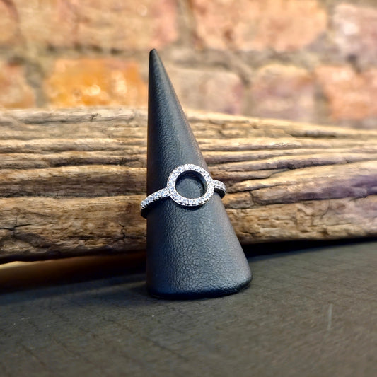 Open Circle CZ Ring
