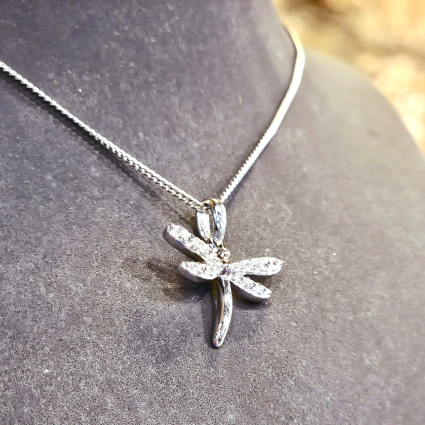 CZ Dragonfly Pendant