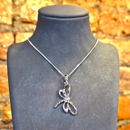 Open CZ Dragonfly Pendant