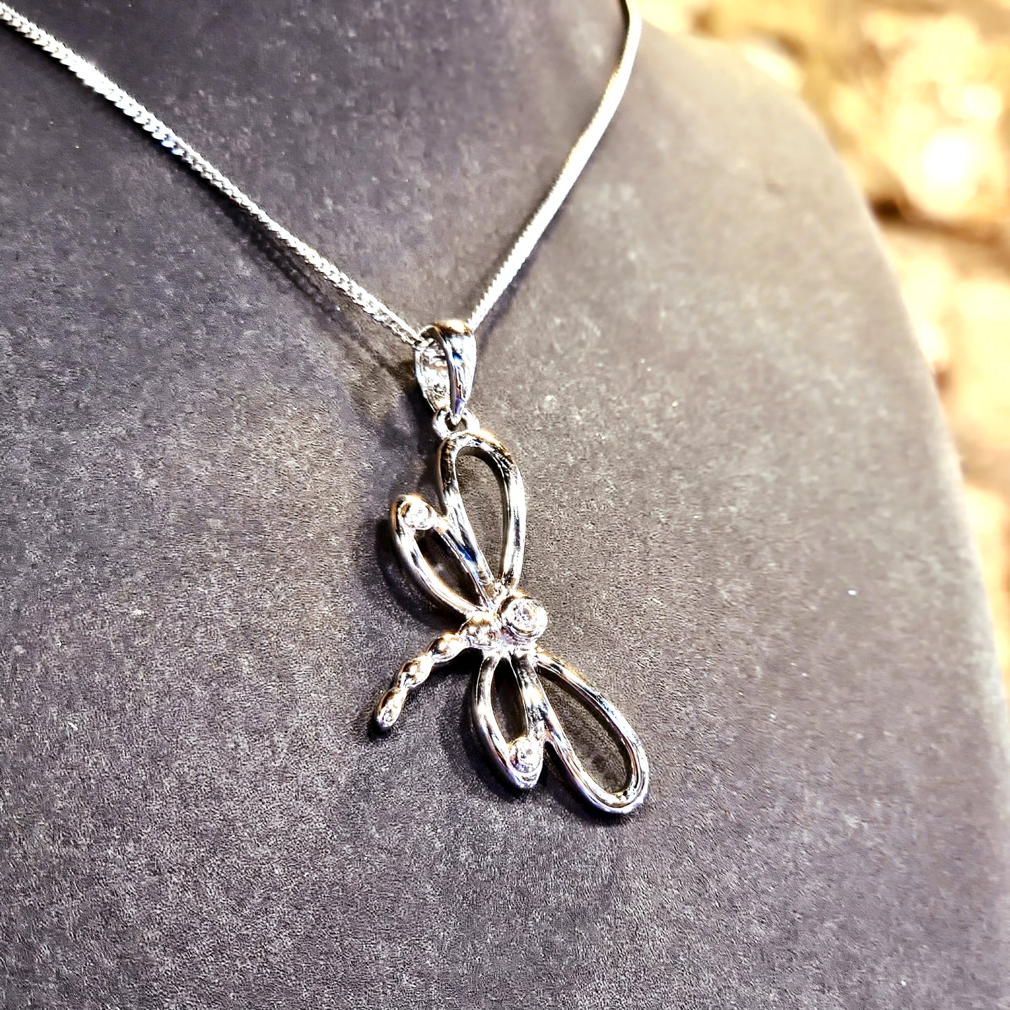 Open CZ Dragonfly Pendant