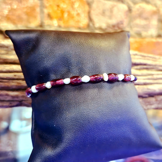 Tourmaline and Freshwater Pearl Bracelet