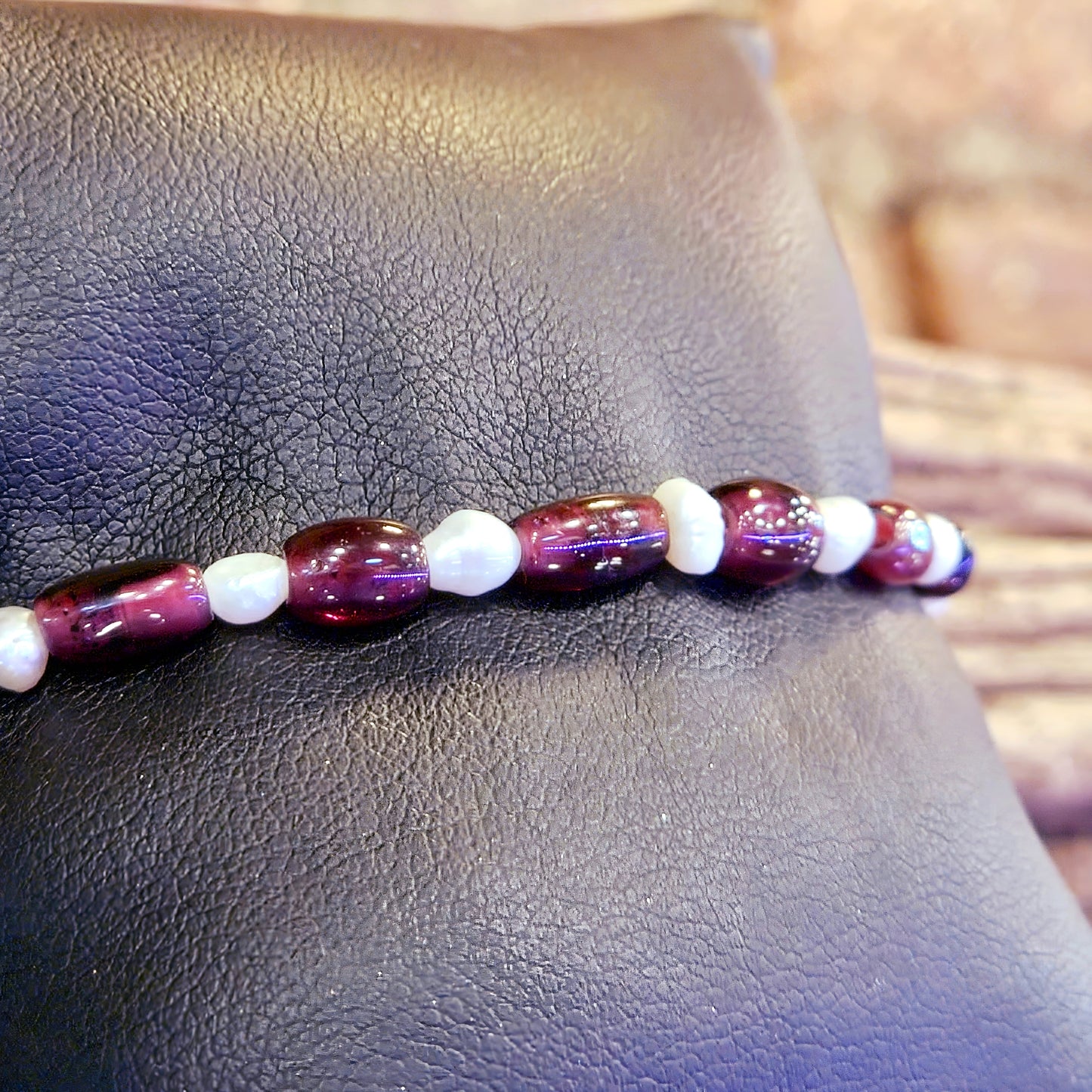 Tourmaline and Freshwater Pearl Bracelet