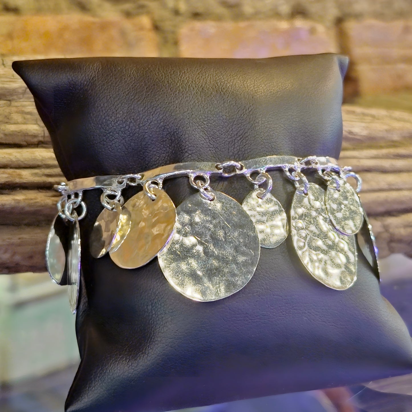 Hammered Disc Bracelet