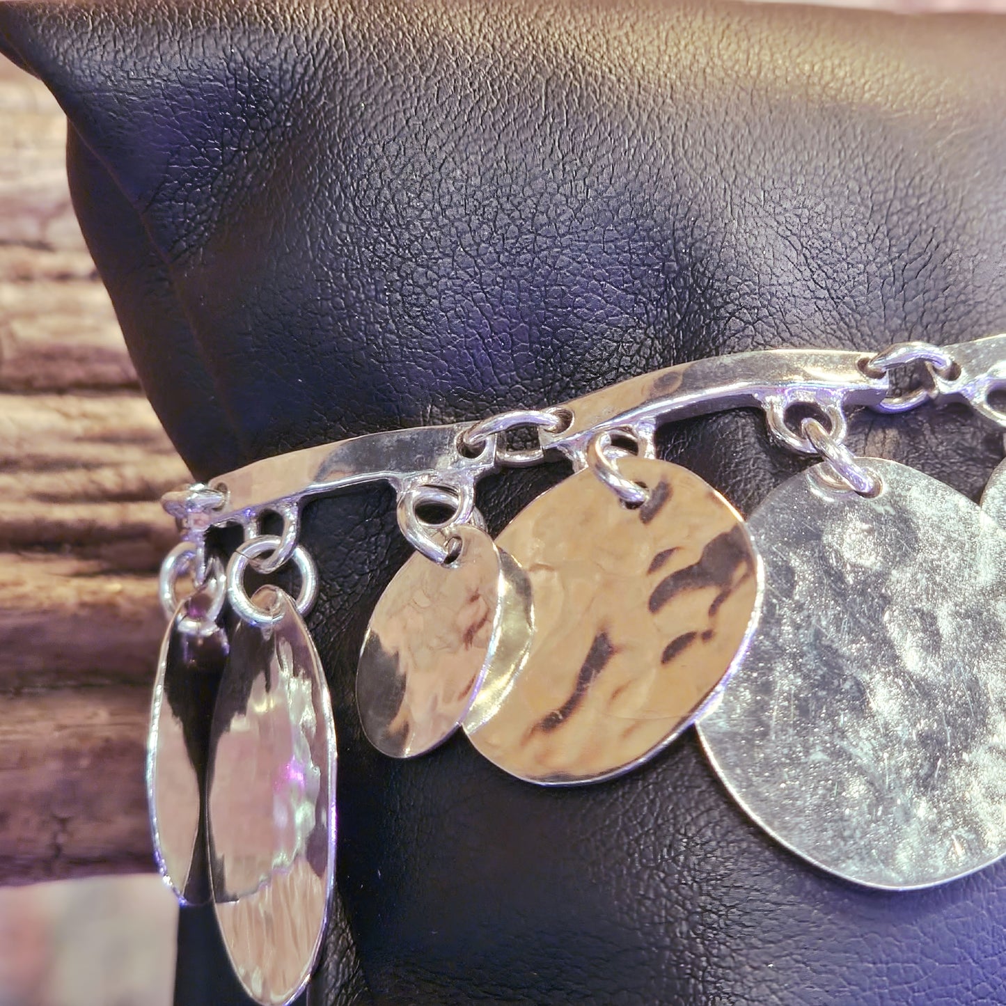 Hammered Disc Bracelet