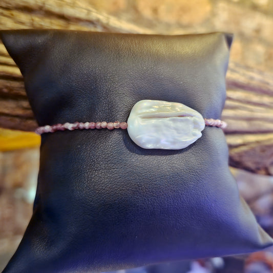 Natural Gemstone & Pearl Bracelet