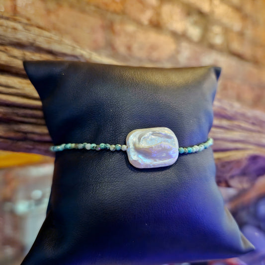 Natural Gemstone & Pearl Bracelet