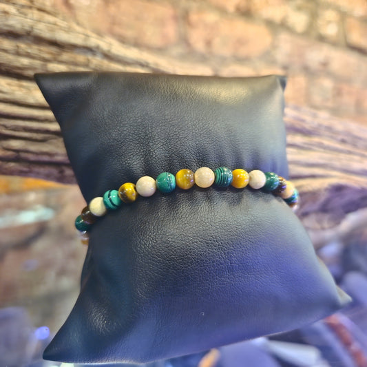Bracelet With Earth & Green Beads