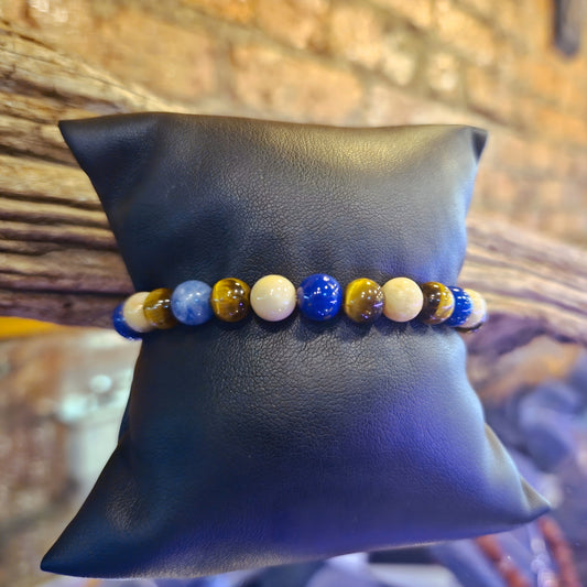 Earth & Blue Beads Bracelet