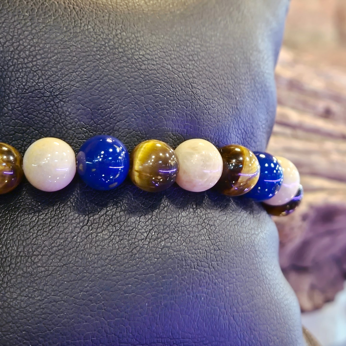 Earth & Blue Beads Bracelet