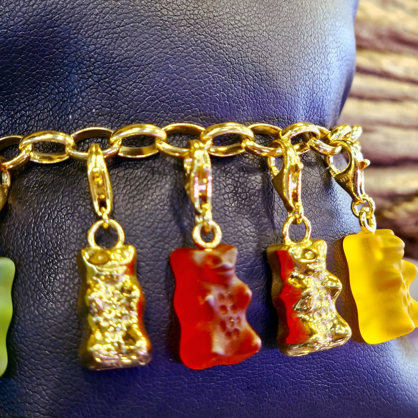 Gold Goldbear Charm Bracelet