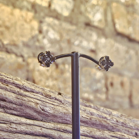 Black Zirconia Stud Earrings