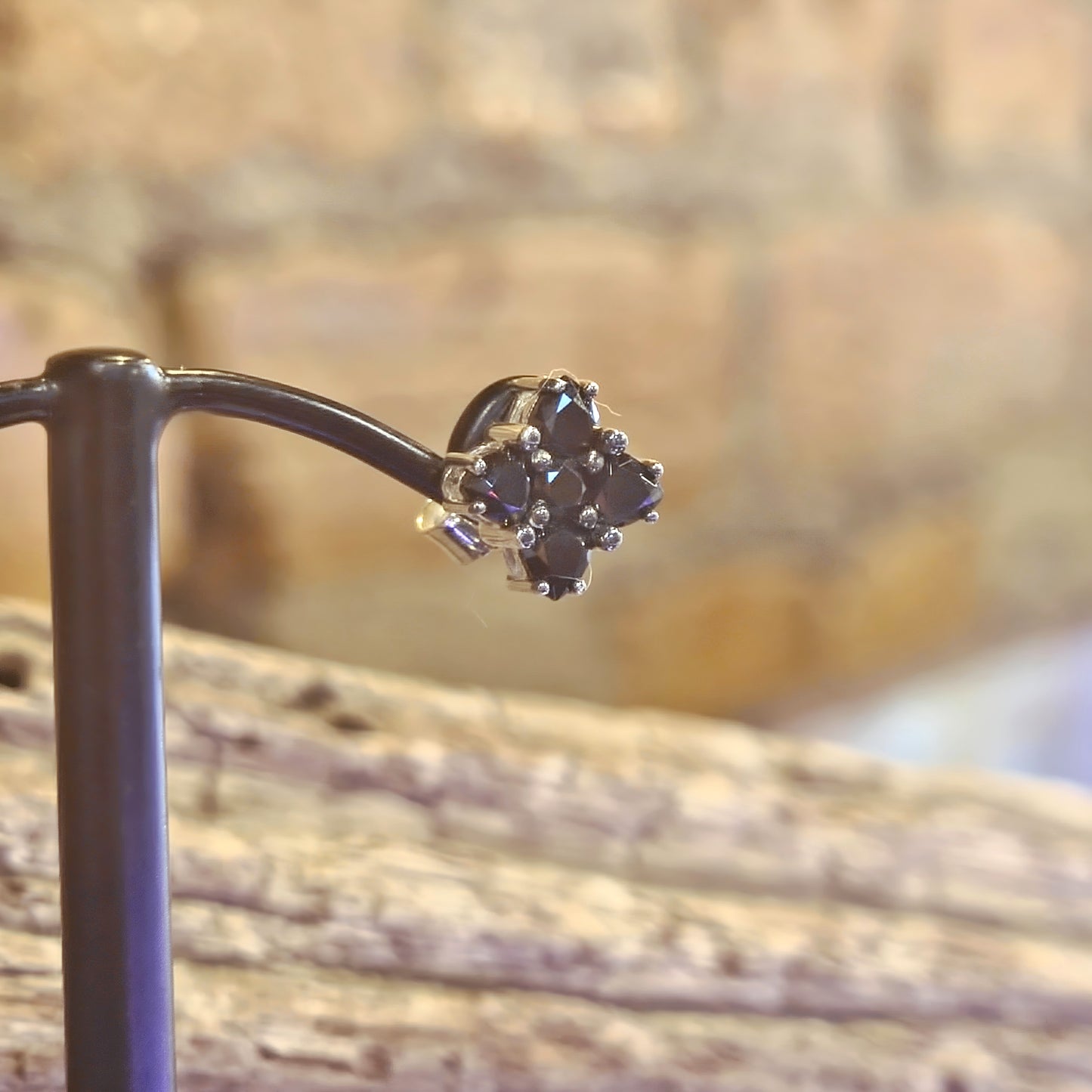 Black Zirconia Stud Earrings