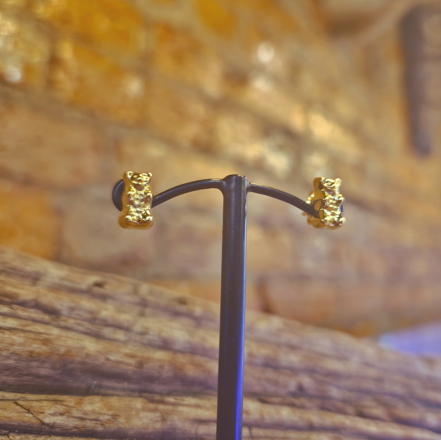 Ear Studs w/ Gold Haribo Goldbear