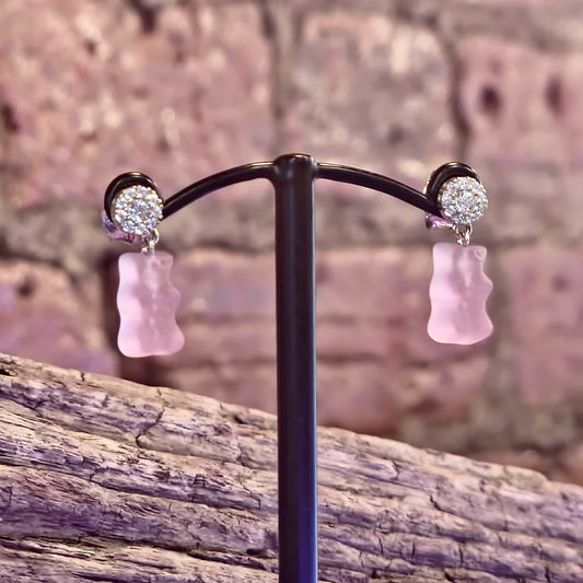 Ear Studs w/ Pink Goldbears