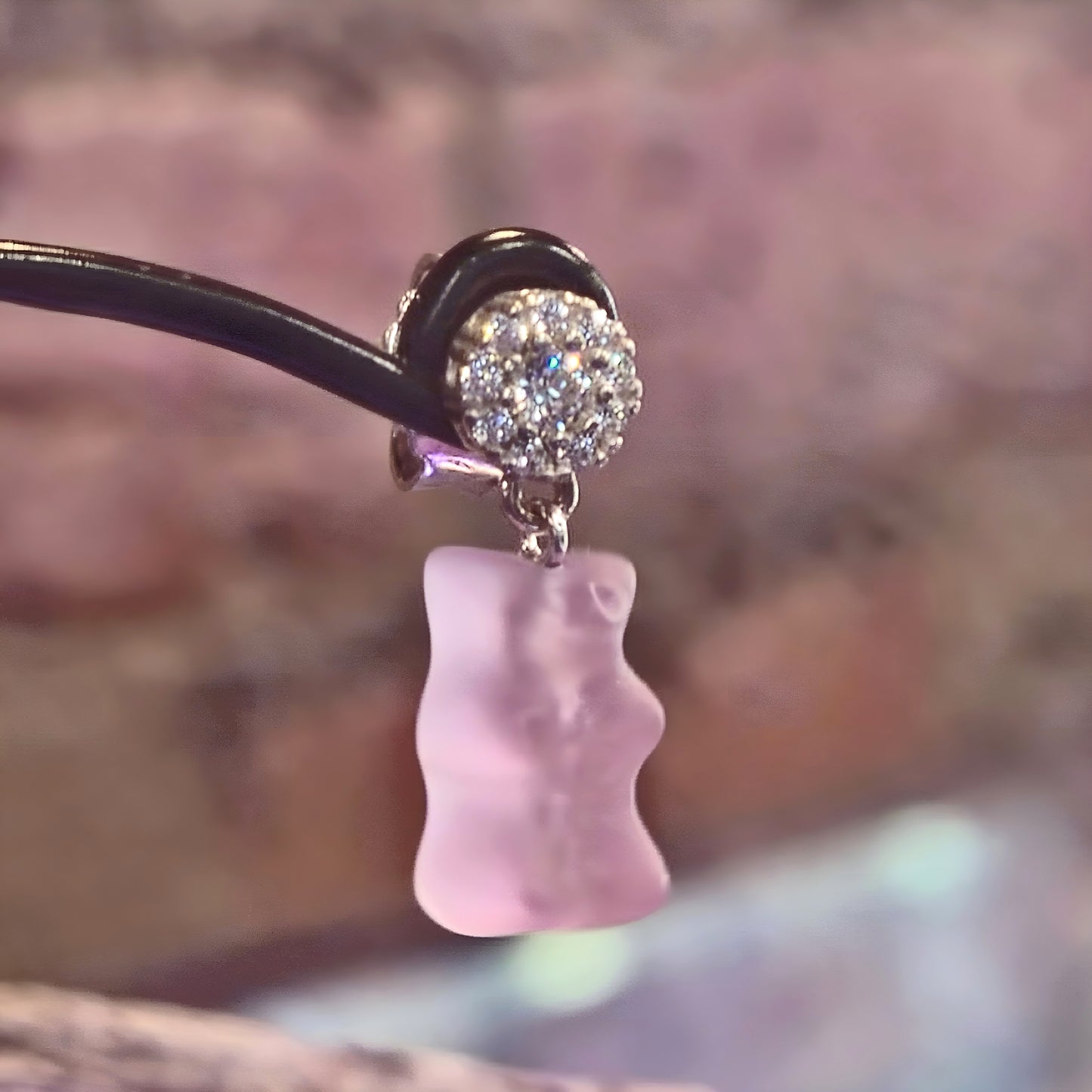 Ear Studs w/ Pink Goldbears