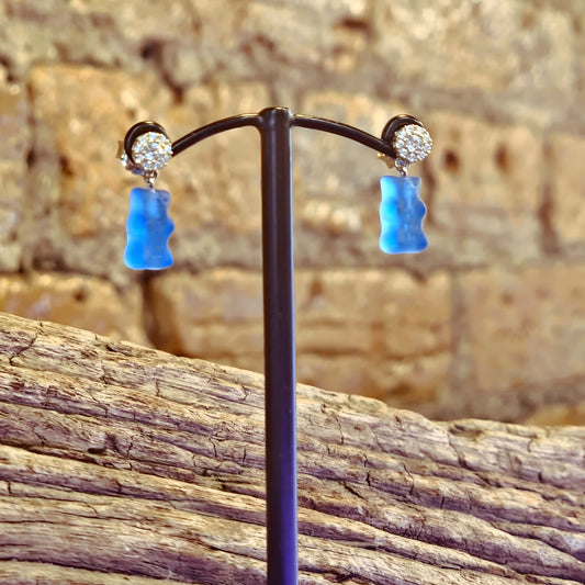 Ear Studs With Blue Goldbears