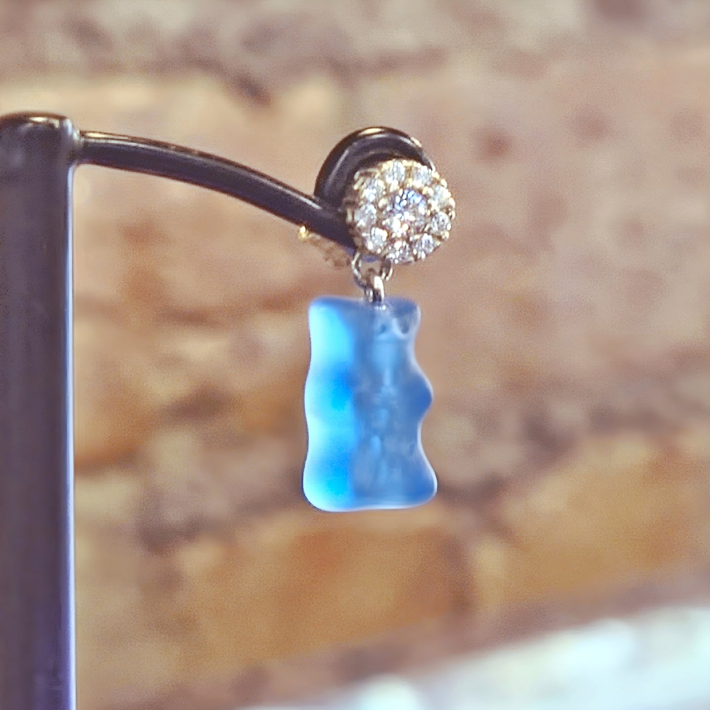 Ear Studs With Blue Goldbears