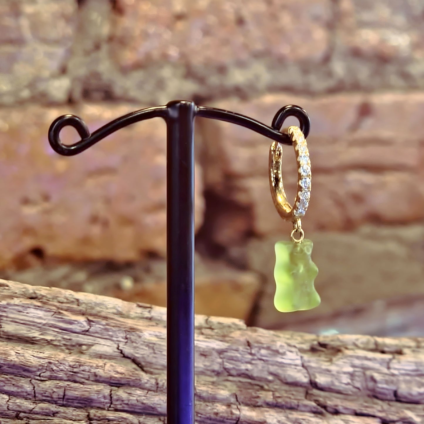 Haribo Green Single Earring Gold